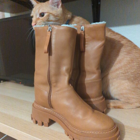 schutz boots leather tan beige 7.5 - Picture 3 of 6